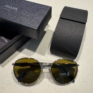 Prada Aviator Sunglasses with Olive Lenses
